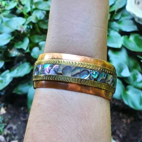 *RARE* Vintage Celia Harms Brass Wrist Cuff - Picture 2 of 15